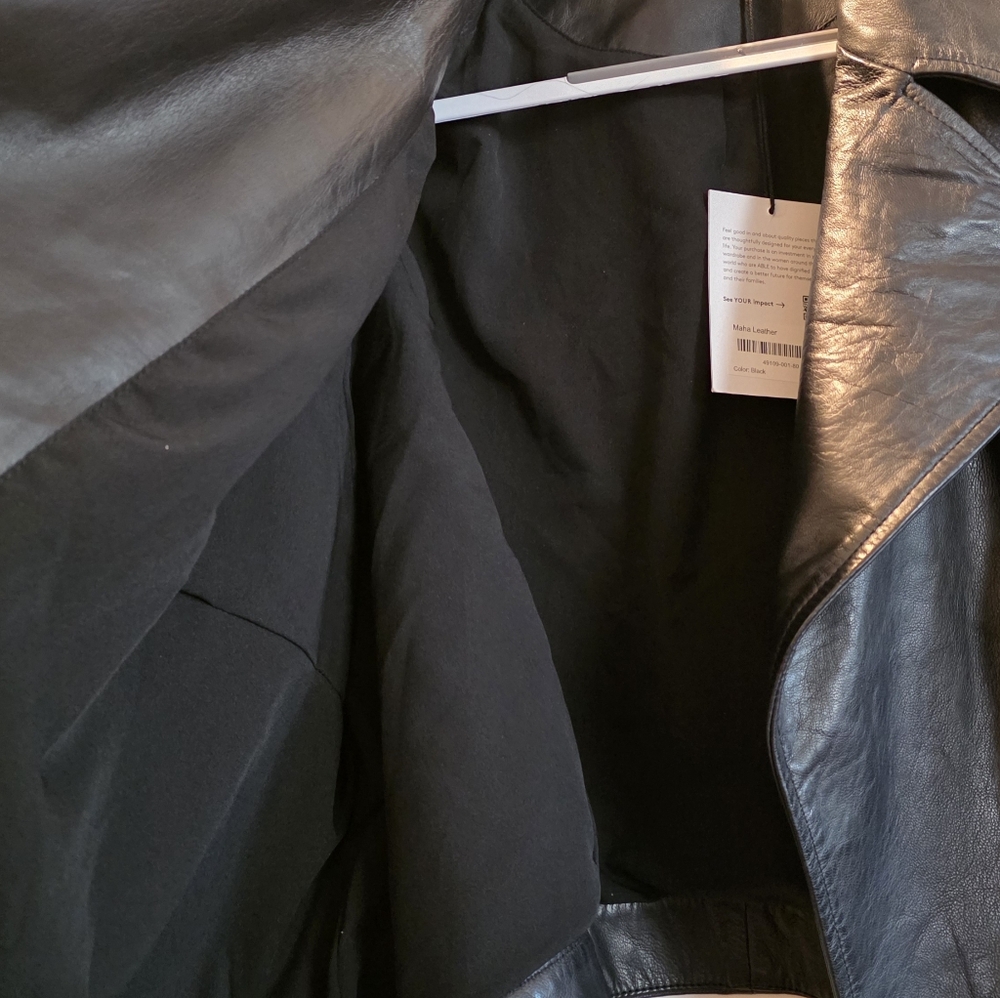 Able Maha Black Leather Jacket 2X - Picture 8 of 15